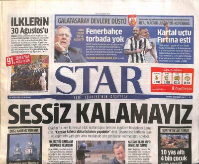 Star Gazetesi 30 Ağustos 2013 - Doğu Akdeniz Isınıyor Fransa Ve Rusya Gemi Gönderdi GZ107067 - 1