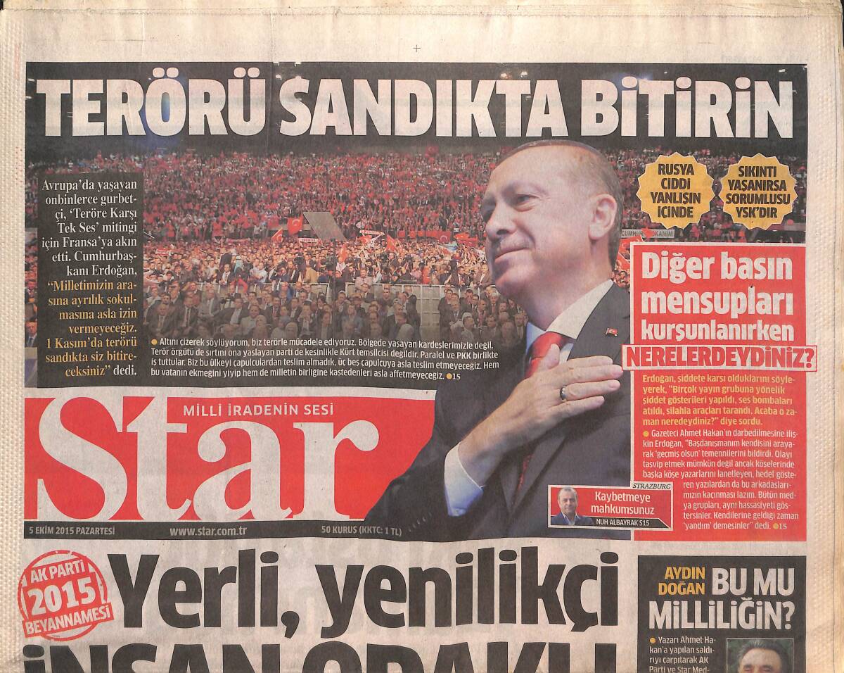 Star Gazetesi 5 Ekim 2015 - İki Usta Göç Zamanı'nda - Beyin Ameliyatında Ölümcül Arıza GZ135751 - 1