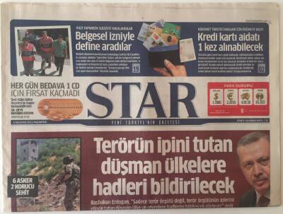 Star Gazetesi 6 Ağustos 2012 - Başbakan Erdoğan Terörün İpini Tutan Düşman Ülkelere Hadleri Bildirilecek GZ28397 - 1