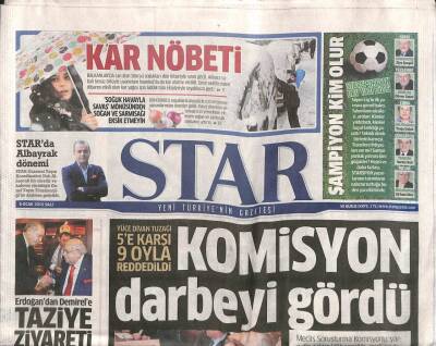 Star Gazetesi 6 Ocak 2015 - Erdoğandan Demirele Taziye Ziyareti - Hollandein Esad Pişmanlığı GZ106697 - 1