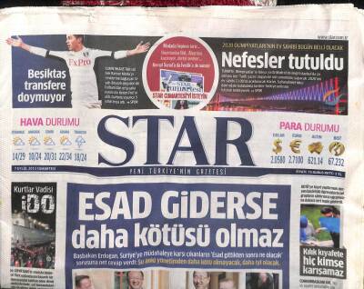 Star Gazetesi 7 Eylül 2013 - Erdoğan Esad Giderse Daha Kötüsü Olmaz GZ107064 - 1