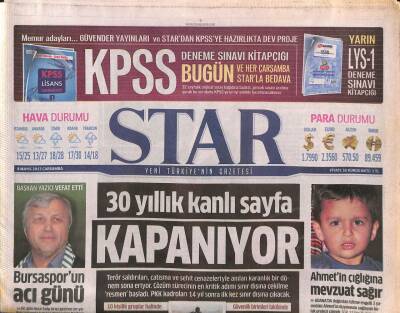 Star Gazetesi 8 Mayıs 2013 - Bursaspor Başkanı İbrahim Yazıcı , Dün Yaşamını Yitirdi GZ106579 - 1