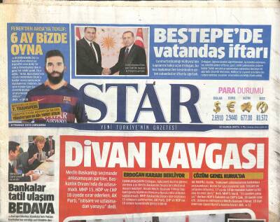 Star Gazetesi 8 Temmuz 2015 - Fenerden Arda Turana Teklif 6 Ay Bizde Oyna GZ109924 - 1