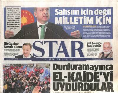 Star Gazetesi 9 Mayıs 2015 - Zeki Alasyayı Kaybettik - Özgürlükçü ABDde Polis , Bir Yılda 2279 Kişiyi Öldürdü GZ109911 - 1