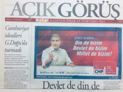 Star Gazetesi Açık Görüş Eki 27 Nisan 2008 - Deniz Baykal,Din de Bizim Devlette Bizim Millete Bizim! GZ43124 - 1