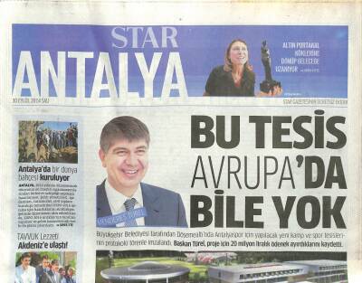 Star Gazetesi Antalya Eki 30 Eylül 2014 - Antalyada Bir Dünya Bahçesi Kuruluyor GZ105352 - 1