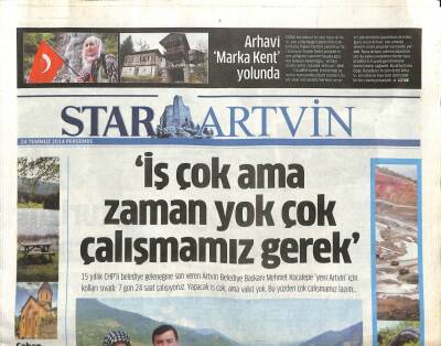 Star Gazetesi Artvin Eki 24 Temmuz 2014 - Hopa Turizm Merkezi Haline Gelecek GZ104782 - 1