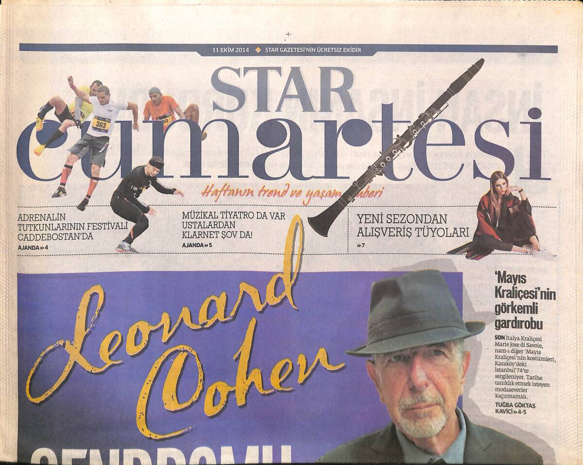 Star Gazetesi Cumartesi Eki 11 Ekim 2014 - Leonard Cohen Sendromu GZ160020 - 1