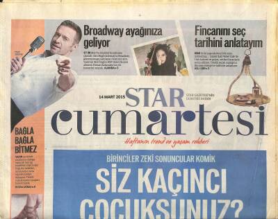 Star Gazetesi Cumartesi Eki 14 Mart 2015 - Üsküdar Kuş Evleri Haritası - Broadway Ayağınıza Geliyor GZ123270 - 1