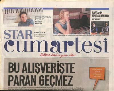 Star Gazetesi Cumartesi Eki 20 Eylül 2014 - El Yapımı Saf İpek Doğal - Haftanın Sinema Rehberi GZ116966 - 1
