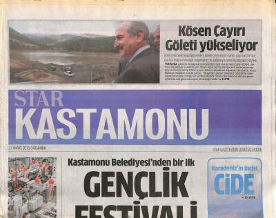 Star Gazetesi Kastamonu Eki 27 Mayıs 2015 - Karadenizin İncisi Cide - Kösen Çayırı Göleti Yükseliyor GZ116618 - 1