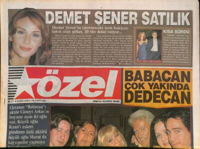 Star Gazetesi Özel Eki 27 Kasım 2000 - Cüneyt Arkın, Demet Şener, Sakıp Sabancı, Michael Jackson, Tarkan Çizgi Roman, Billur Kalkavan GZ126444 - 1