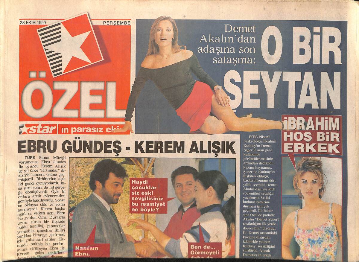 Star Gazetesi Özel Eki 28 Ekim 1999 - Demet Akalın'dan Adaşına Son Sataşma GZ155338 - 1