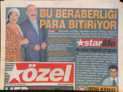 Star Gazetesi Özel Eki 9 Kasım 2000 - İbrahim Tatlısesin Almanya Konseri, Ajda Pekkana Para Darbesi, Sümer Tilmaç, Uma Thurman, Recep Yazıcıoğlu GZ126442 - 1