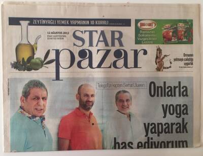 Star Gazetesi Pazar Eki 12 Ağustos 2012 - Telegolun Kaptanı Serhat Ulueren , Erman Toroğlu , Gökmen Özdenak İle Söyleşi GZ28399 - 1