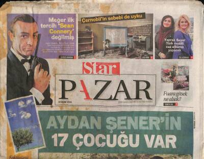 Star Gazetesi Pazar Eki 8 Kasım 2015 - Aydan Şenerin 17 Çocuğu Var GZ116485 - 1
