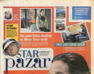Star Gazetesi Pazar Eki 9 Ağustos 2015 - Nejat Uygur Her Oyunda Kendi Kimliğini Giydirdi - Kanserde Angelina Jolie Modeli GZ123297 - 1