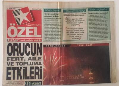 Star Gazetesi Ramazan Özel Eki 11 Aralık 1999 - Orucun Fert , Aile Ve Topluma Etkileri GZ22637 - 1