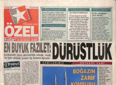 Star Gazetesi Ramazan Özel Eki 13 Aralık 1999 - En Büyük Fazilet GZ113594 - 1