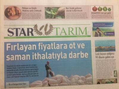 Star Gazetesi Tarım Eki 10 Ağustos 2012 - Fırlayan Fiyatlara Ot Ve Saman İthalatıyla Darbe GZ47781 - 1