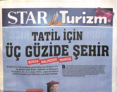 Star Gazetesi Turizm Eki 30 Ağustos 2013 - Köprüler Kenti Rize GZ107074 - 1