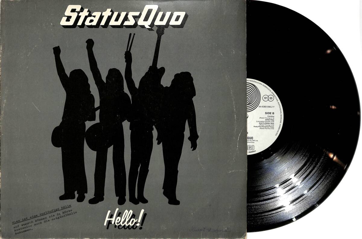 Status Quo - Hello (Almanya Baskı) LP PLAK (10/8.5) PLK25952 - 1