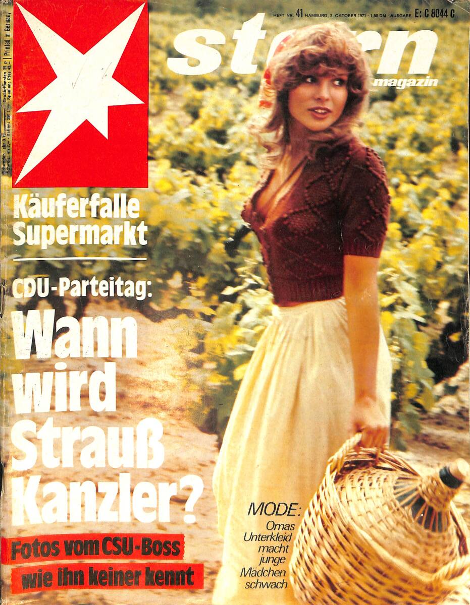 Stern Magazin 3 Oktober 1971 NR.41 - MODE:Omas Unterkleid macht junge Madchen schwach - CDU - Parteitag: Wann wird Strauß Kanzler? NDR91757 - 1