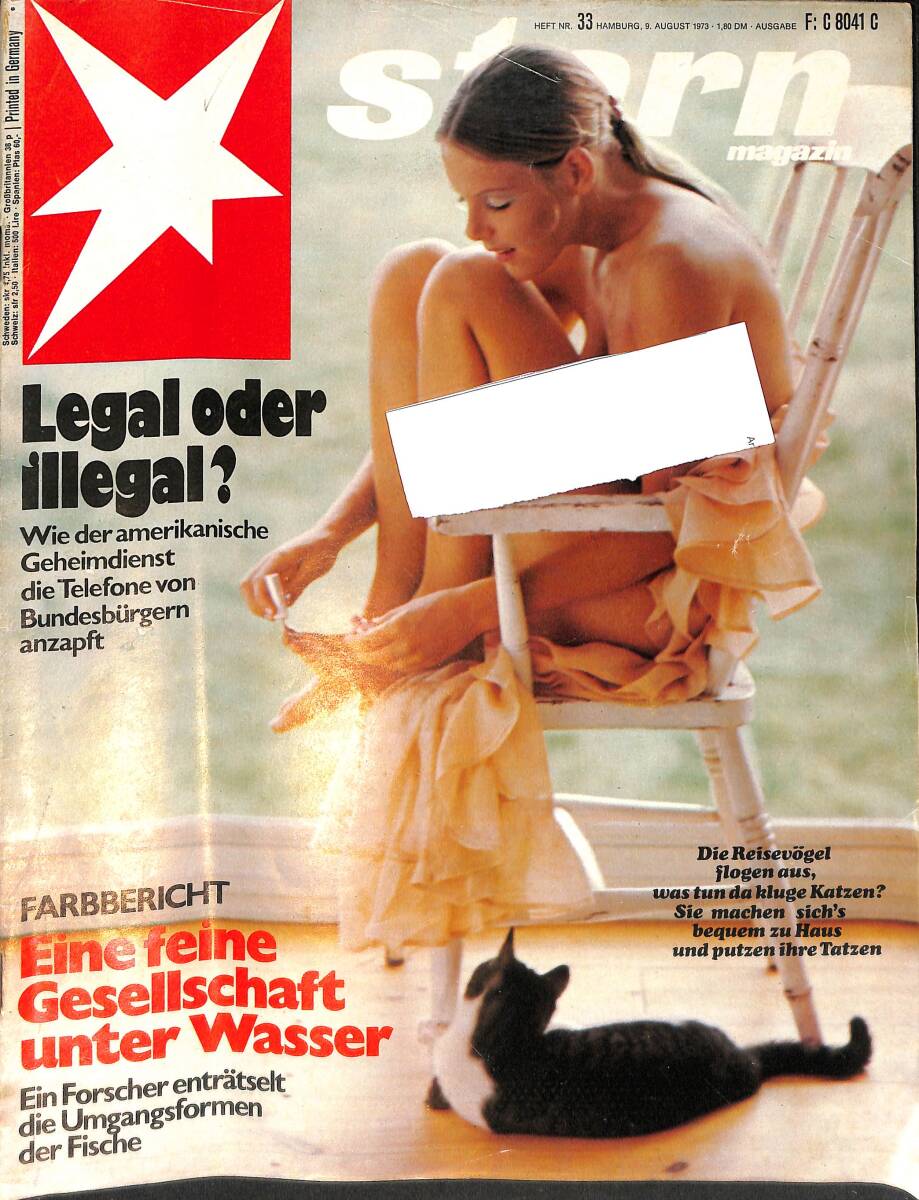 Stern Magazin NR. 33 - 9 Marz 1973 - Eine Feine Gesellschaft Unter Wasser - Jasmin Hat Hier Drei Wochen Freiheit Gebucht NDR91877 - 1