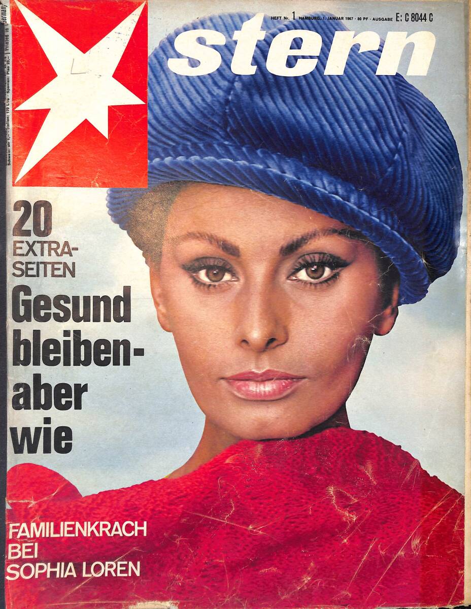 Stern Magazin – Nr.1 – 1 Januar 1967 – Deckel: Sophia Loren - Papas Rache an Sophia Loren - Jacqueline Kennedy: Mein Gott, ich habe zu viel gezahlt... NDR100455 - 1