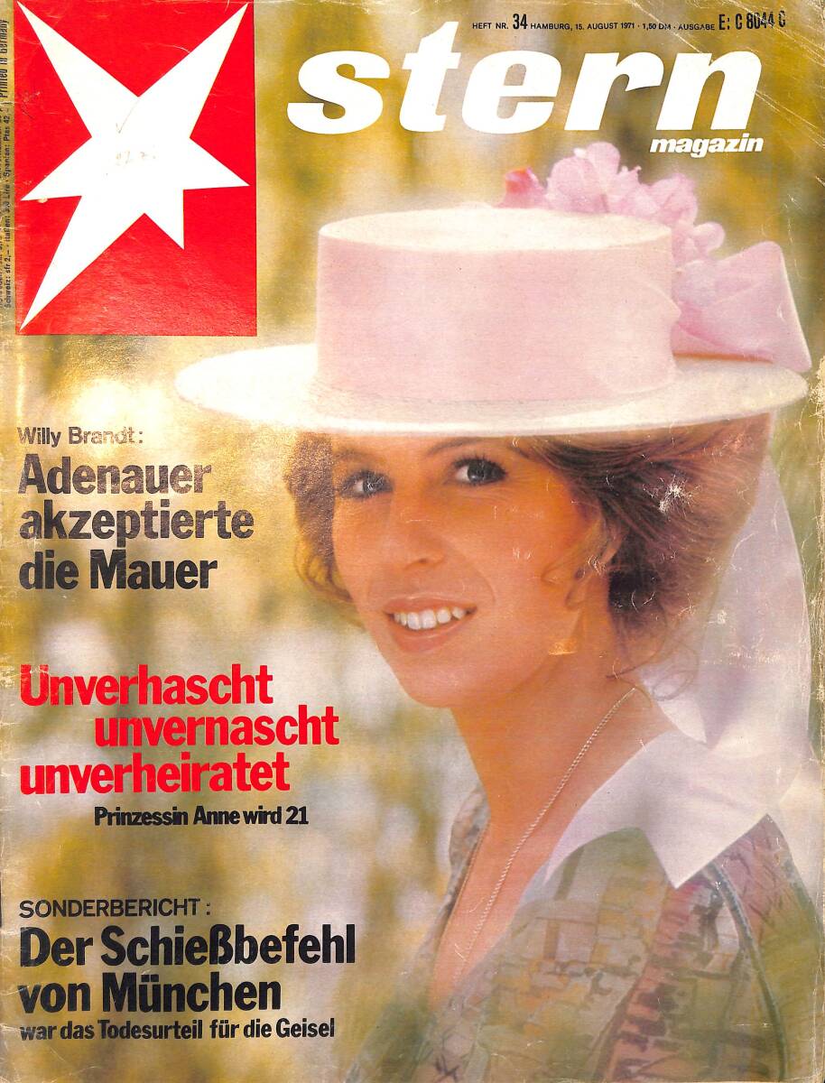 Stern Magazin – Nr.34 – 15 August 1971 – Willy Brandt - Anne und Eltern Elizabeth und Philip 1950 bei der Taufe NDR100419 - 1