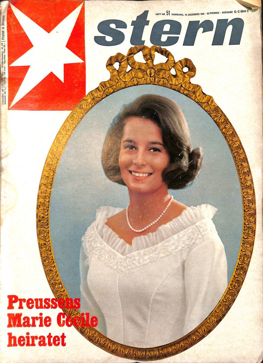 Stern Magazin – Nr.51 – 19 Dezember 1965 – Preussens Marie Cécile heiratet - Daliah Lavi - Begum Aga Khan - Ludwig Erhard NDR100426 - 1