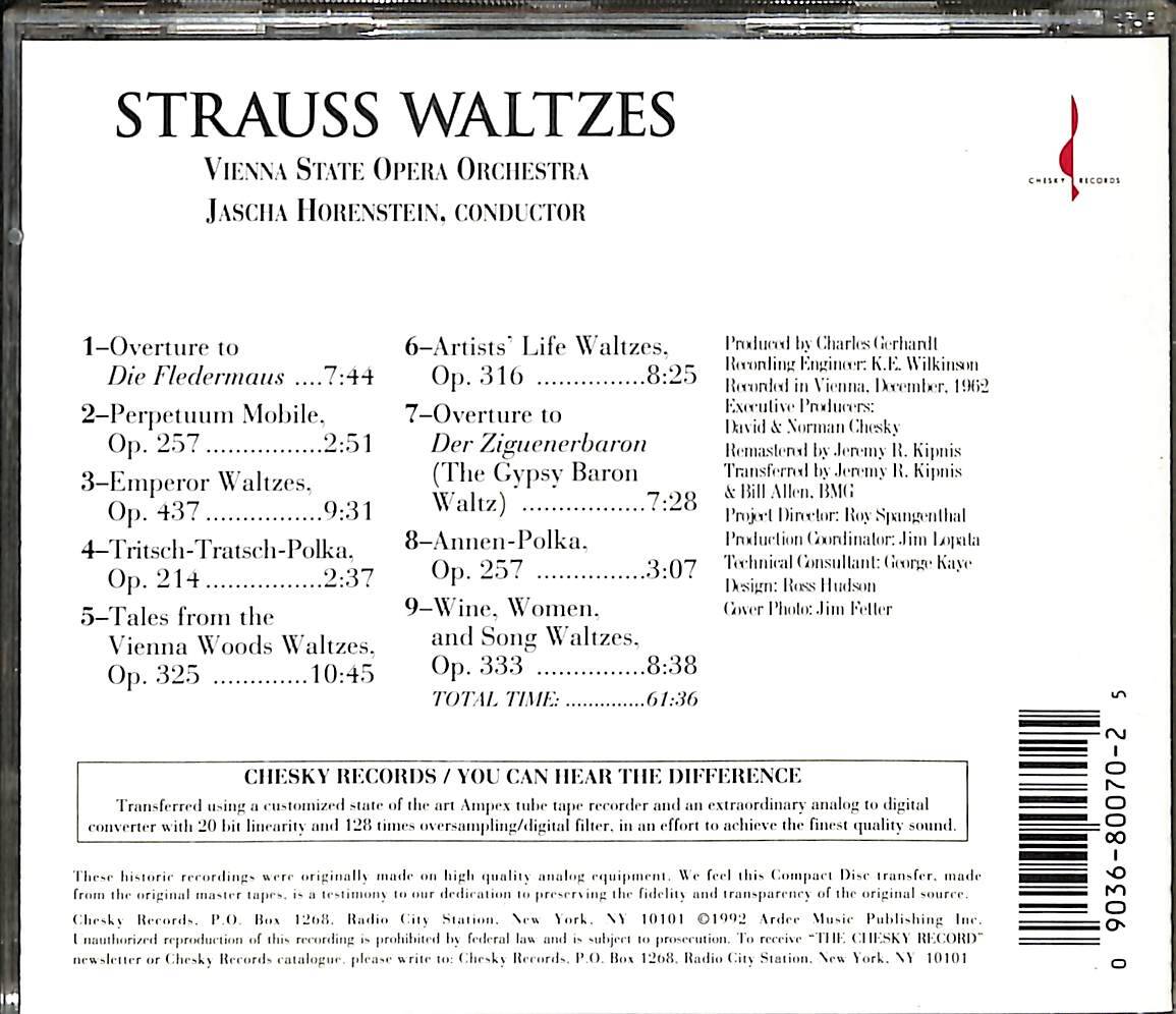 Strauss Waltzes - Vienna State Opera Orchestra CD (İkinci El) CD4205 - 2