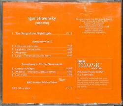 Stravinsky: Song of the Nightingale - Symphony in C, Symphony in Three Movements CD (İkinci El) CD4839 - 2