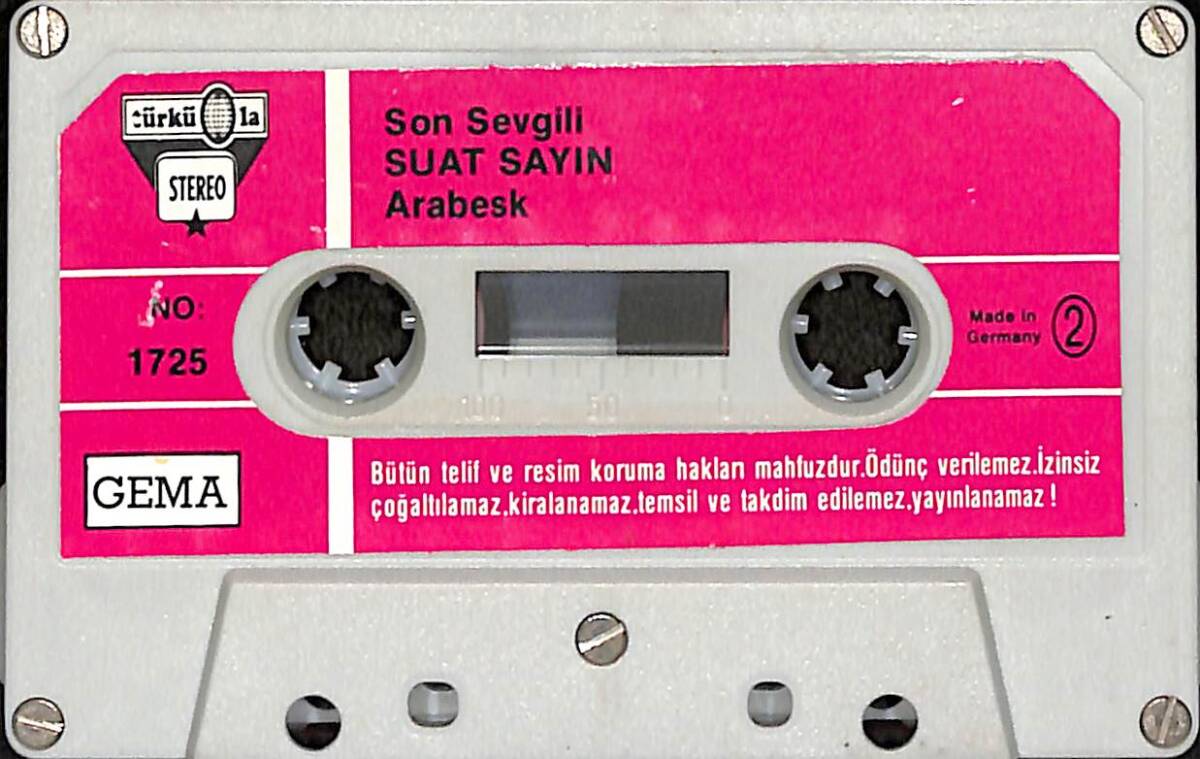 Suat Sayın – Son Sevgili Orijinal Kaset (İkinci El) * Türküola - 1983 - No: 1725 - Made in Germany - Kağıt Baskı * KST31163 - 1