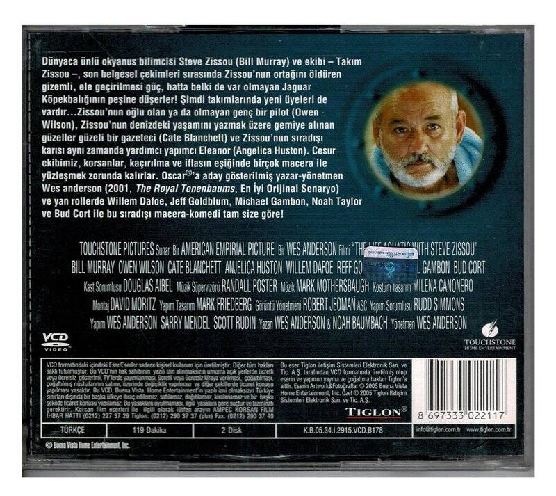 Suda Yaşam - The Life Aquatic VCD Film VCD95 - 2