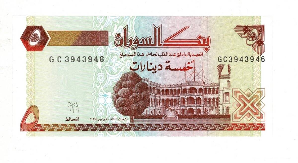 Sudan 5 Dinar 1993 Çil YKP8076 - 1