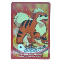  Sultan Sakızı Pokemon Oyun Kartı GROWLITHE No 4 Çil #SKZ51 - 1