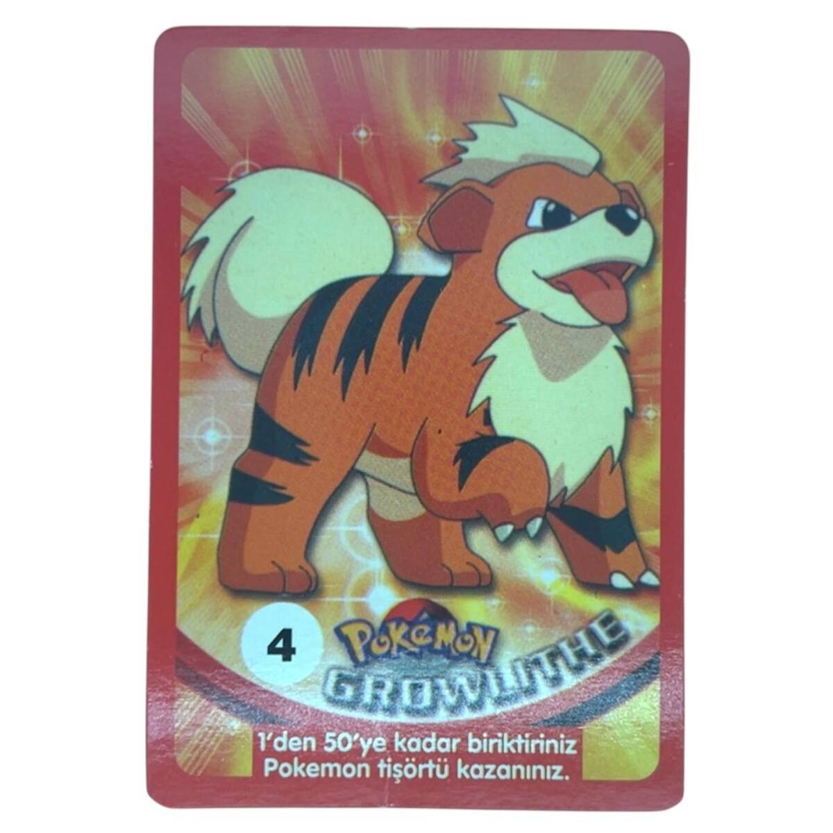  Sultan Sakızı Pokemon Oyun Kartı GROWLITHE No 4 Çil #SKZ51 - 1