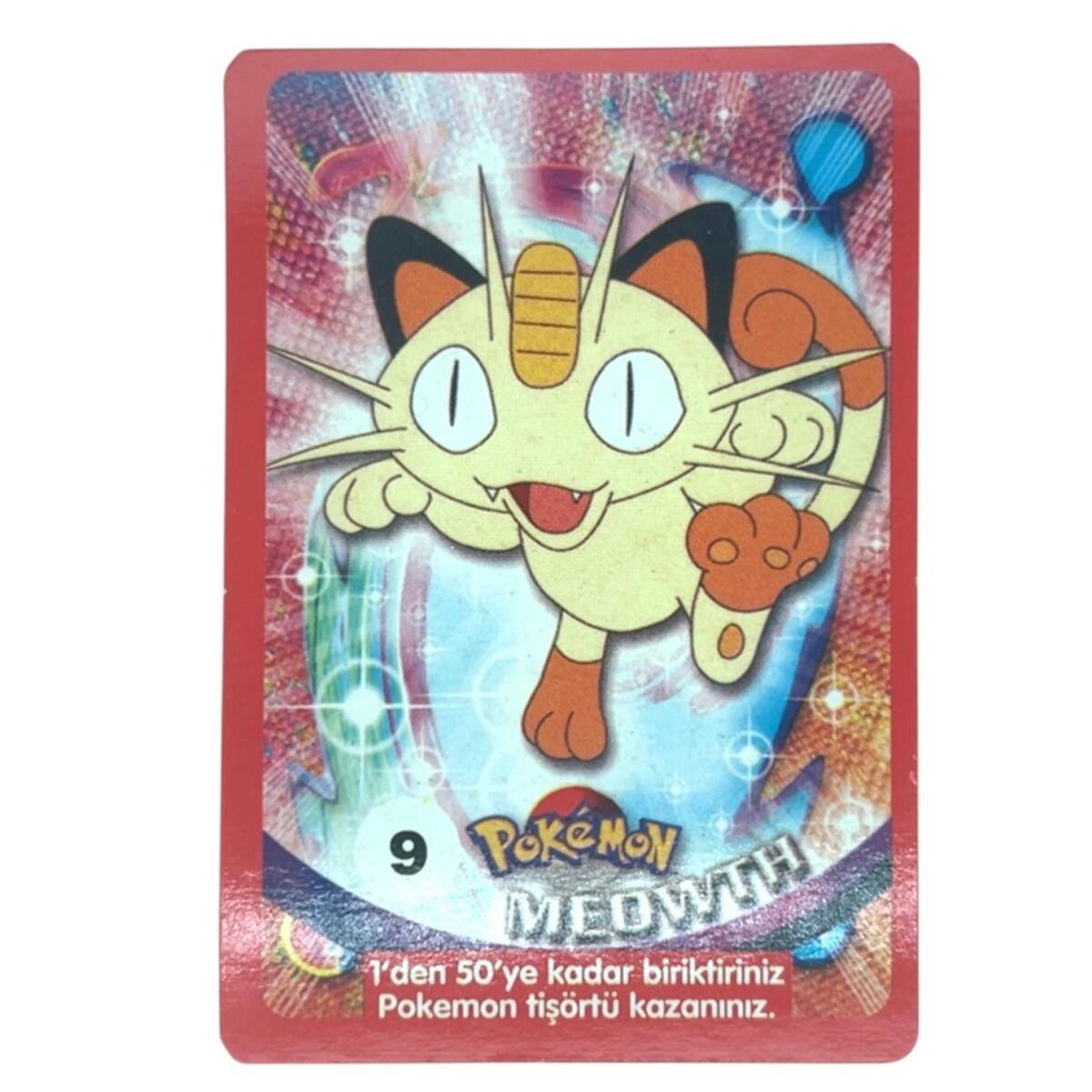 Sultan Sakızı Pokemon Oyun Kartı MEOWTH No 9 Çil #SKZ50 - 1