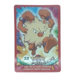  Sultan Sakızı Pokemon Oyun Kartı PRIMEAPE No 32 Çil #SKZ65 - 1