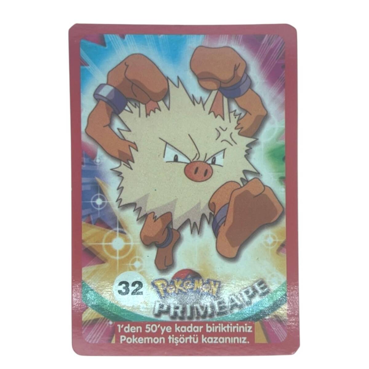  Sultan Sakızı Pokemon Oyun Kartı PRIMEAPE No 32 Çil #SKZ65 - 1