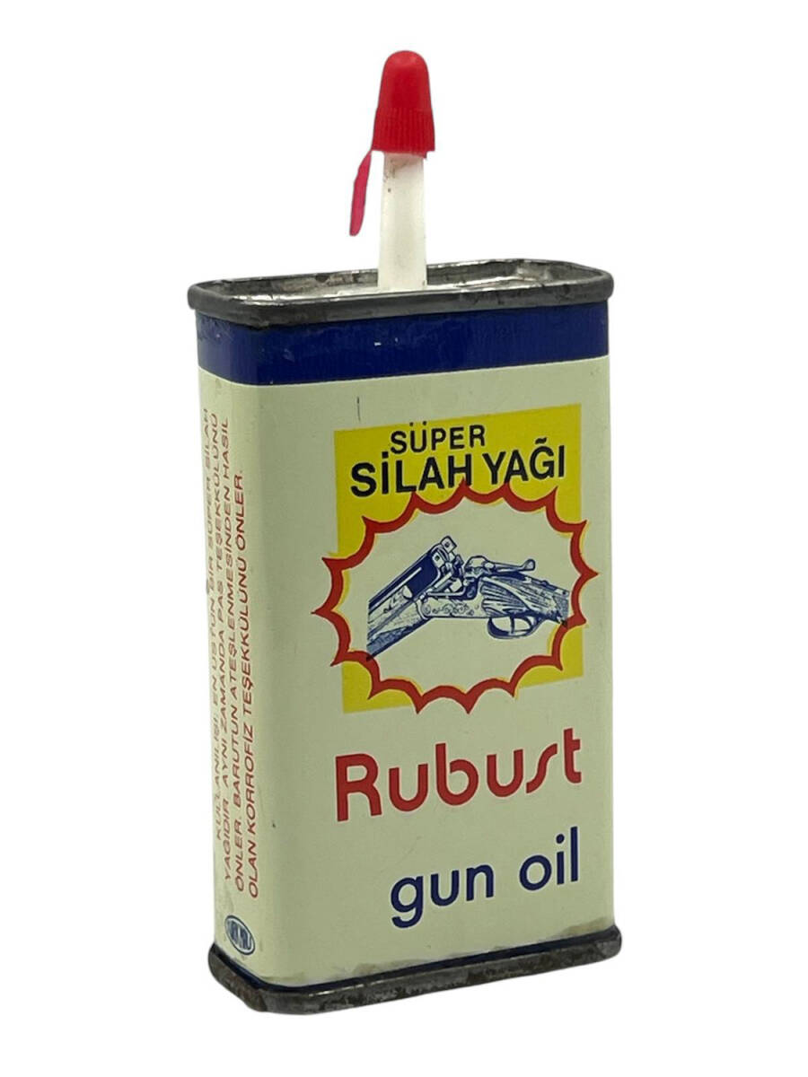 Vintage Super Rust Gun Oil Teneke Kutu – Silah Yağı Reklamlı Metal Kutu (Boş) AOB4209 - 1