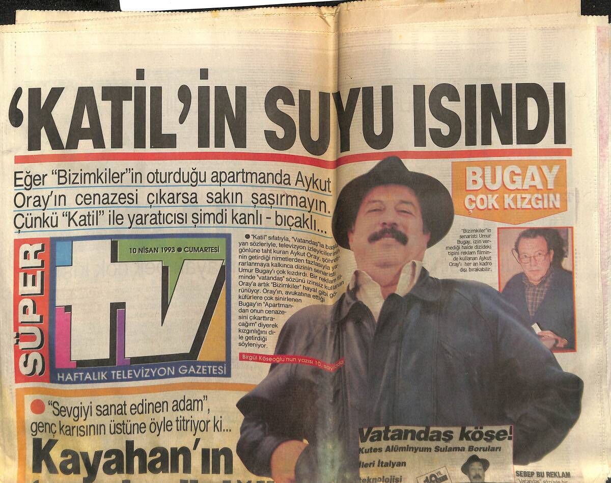 Süper TV Gazetesi 10 Nisan 1993 - Kayahan'ın Sarı Kediciği - Sadri Alışık Kırgın GZ153003 - 1