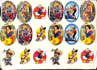 Süperman Pamuk Prenses Pinokyo Temel Reis 18li Sticker KRT13978 - 1