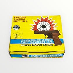 Süpermatic Oyuncak Tabanca Kapsülleri 1980s (Tam Dolu Kutu) AOB4808 - 1