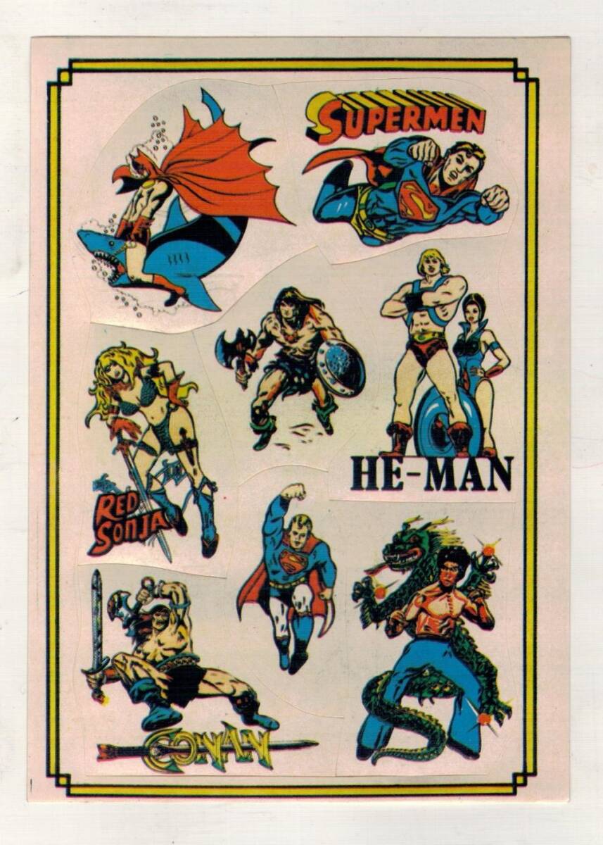 Süpermen- He - Man Vintage Sticker Sayfası – 1980’ler Orijinal Çıkartma “Nadir” STKR2 - 1