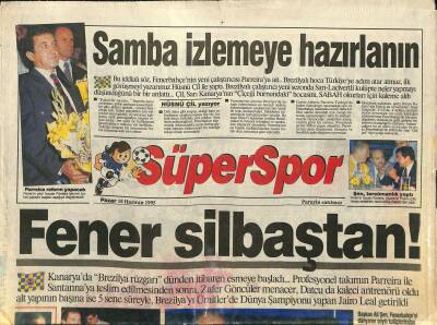 Süperspor Gazetesi 18 Haziran 1995 - Kanarya Brezilya Yolcusu - Ve Rıdvan Dilmen Takım Arıyor GZ123230 - 1