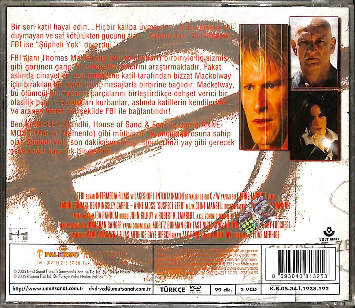 Şüpheli Yok - Suspect Zero (2004) Orjinal VCD Film VCD28931 - 2