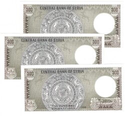 Suriye 1992 Yılı 500 Lira (3 Adet) - ÇİL *Antik Ugarit Kraliçesi Chaza* YKP8791 - 2