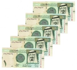 Suudi Arabistan 2007 Yılı 1 Riyal (5 Adet) ÇİL YKP8809 - Gökçekoleksiyon